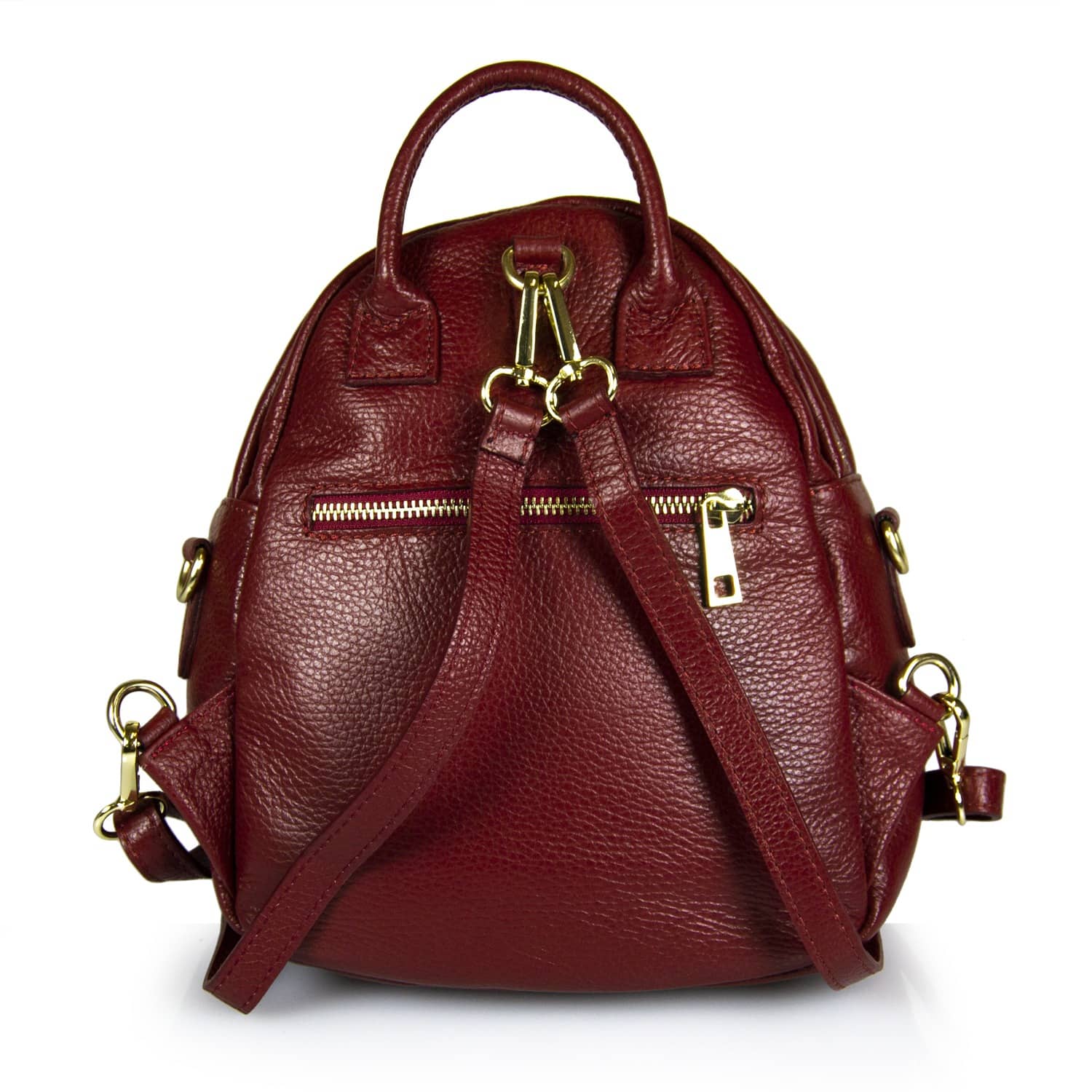 Backpack, in genuine leather. Made in Italy