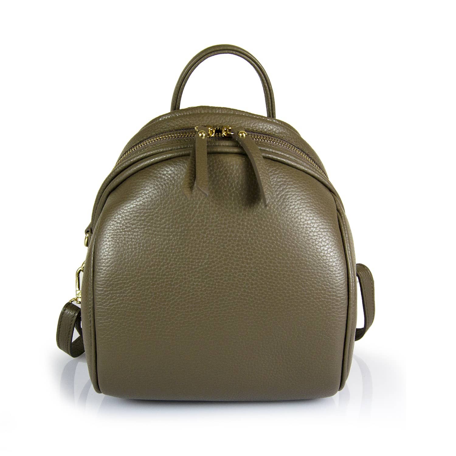 Backpack, in genuine leather. Made in Italy