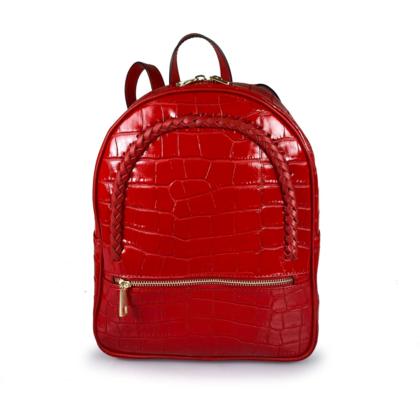 LUCY - CROCODILE PRINTED GENUINE LEATHER BACKPACK